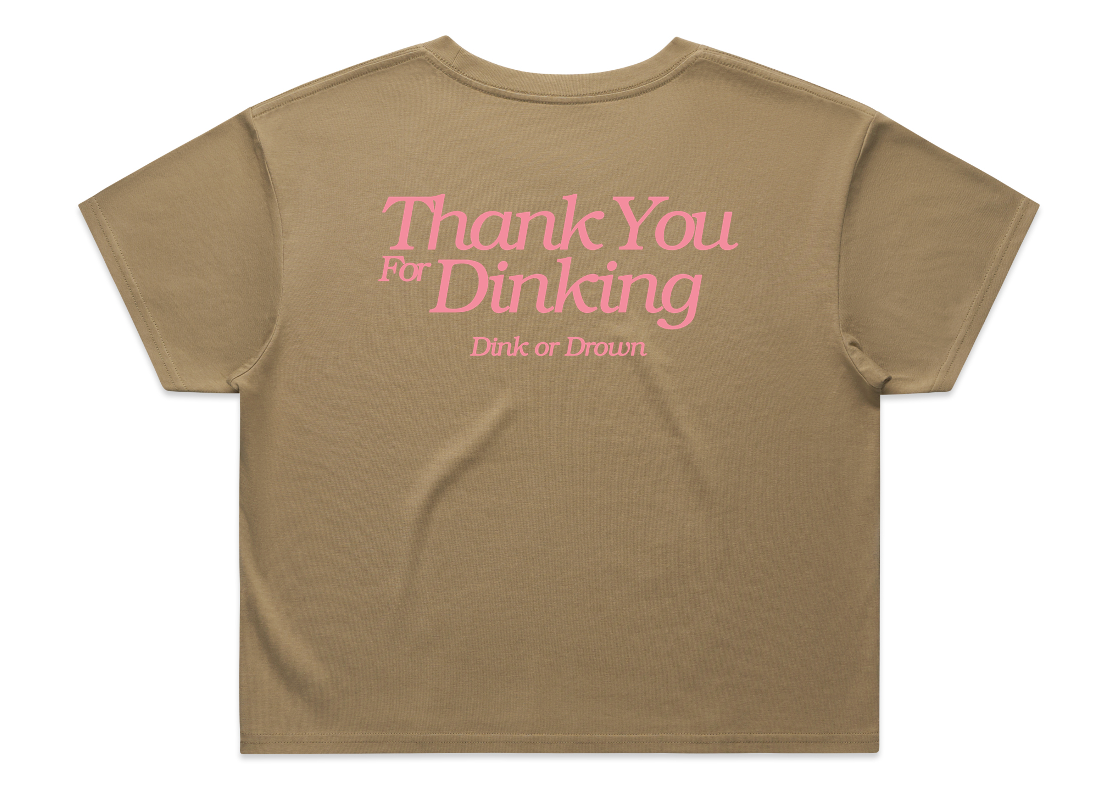 Ladies Thank You for Dinking Pickleball Crop Tee