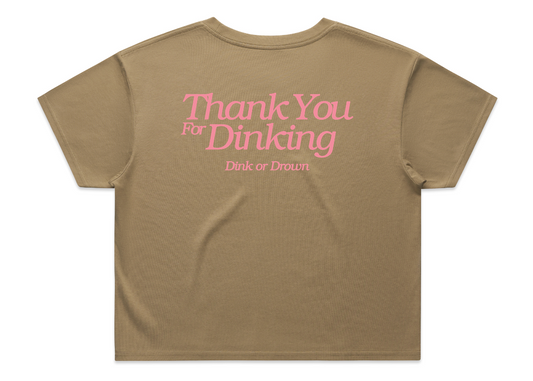 Ladies Thank You for Dinking Pickleball Crop Tee